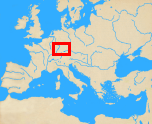 Map of Europe with inset around Rhineland
