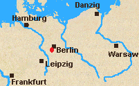 Map of North Germany with Gross-Beeren  marked.