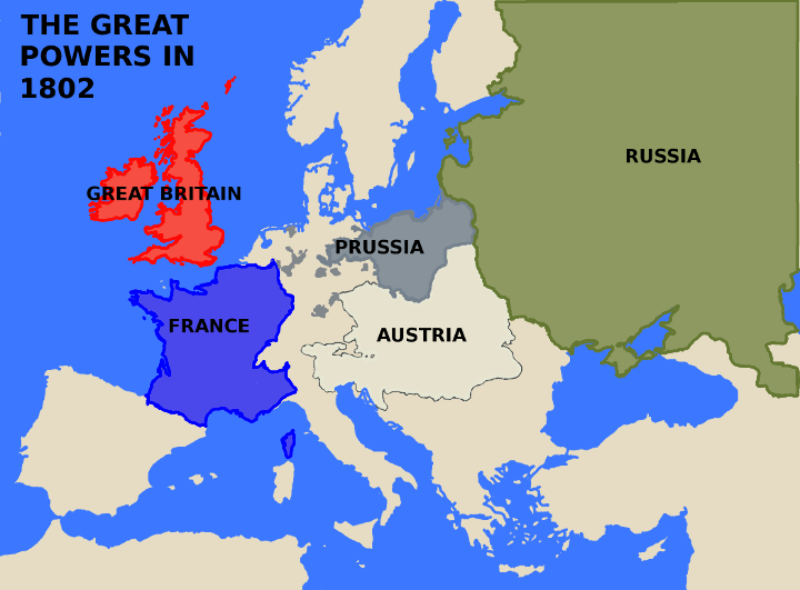 A Map of the European Great Powers in 1802.