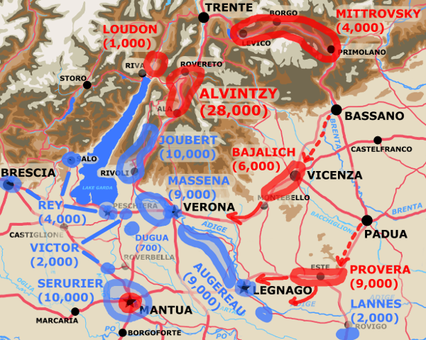 A map showing unit locations on January 8th 1797.