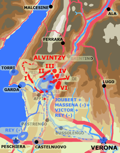 A map showing situation around Rivoli 14th January 1797.