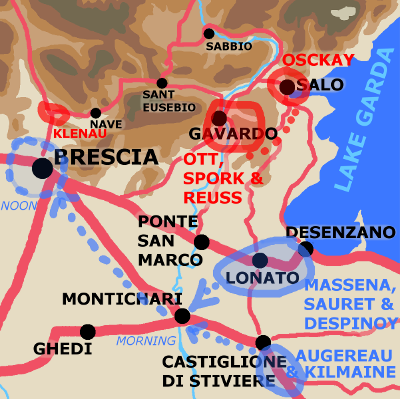 A map showing western theatre early on August 1st.