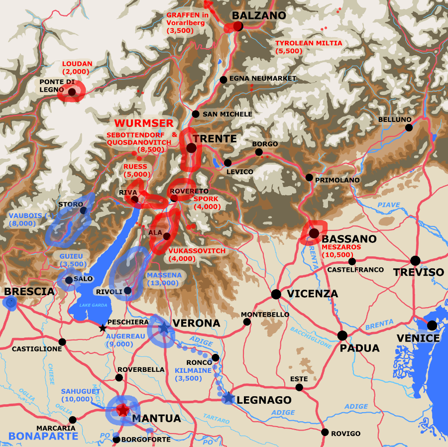 A map showing the theatre of operations August 28th with forces available.