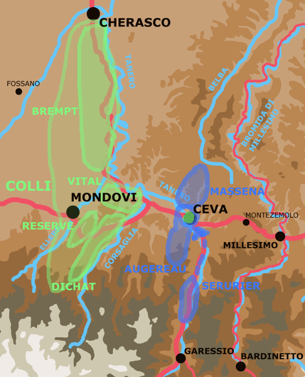 A map showing the Ceva area on April 17th.