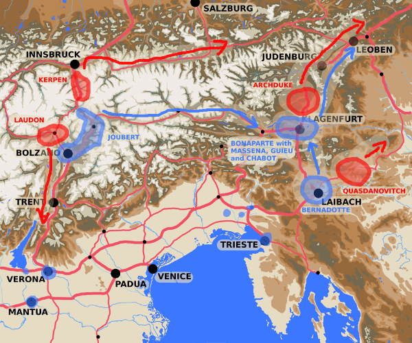 A map showing the theatre of operations in Italy on March 31st with operations to April 8th.